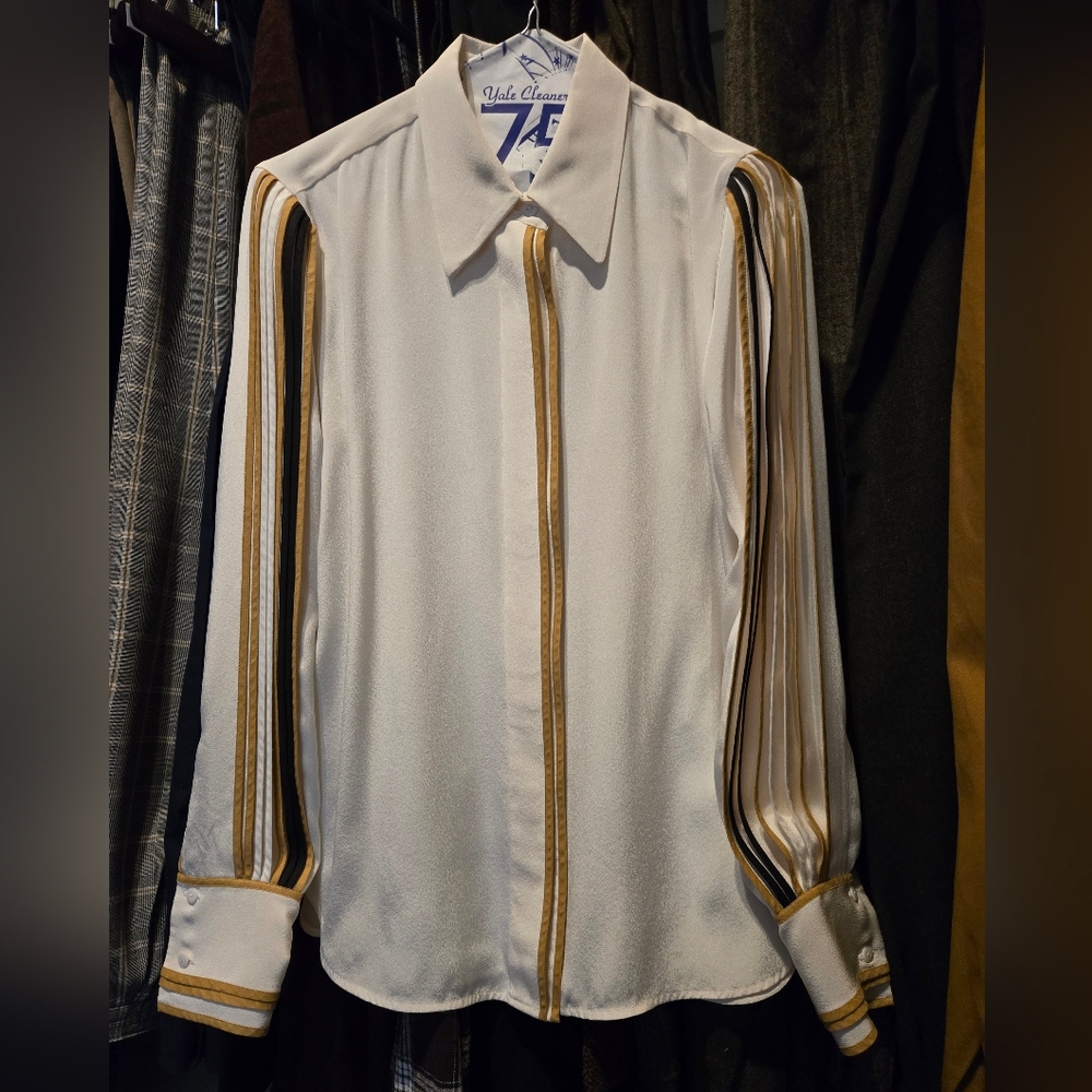 Bodice Pleated Sleeve Blouse S - Picture 5 of 10